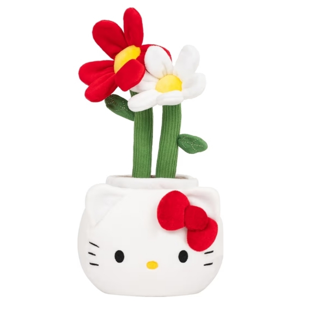 Jazwares Greenhouse By Russ Hello Kitty Plush Flower Pot 12" Plushie NEW